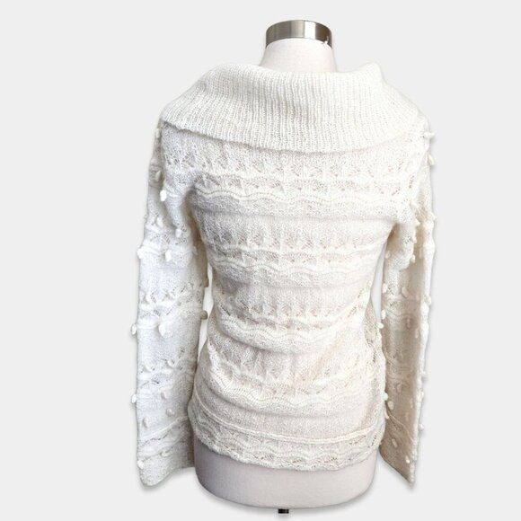 Anthropologie Tapemeasure 3D Crochet Sweater Boho Mohair Wool Cowl Neck - Picture 4 of 12